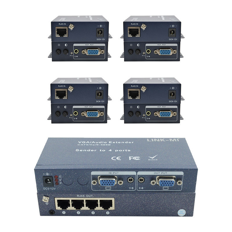 15 épingles 4 ports VGA Extender 1 à 4 VGA Splitter 4 canaux Vidéo UTP Extender