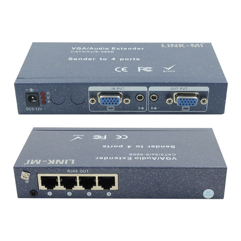 15 épingles 4 ports VGA Extender 1 à 4 VGA Splitter 4 canaux Vidéo UTP Extender