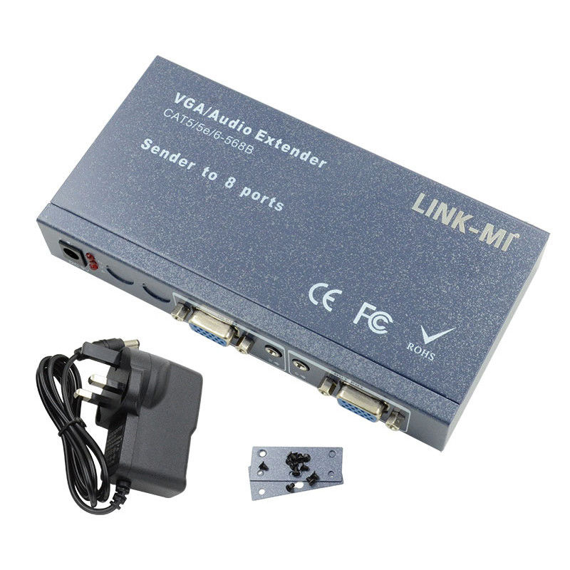100m 200m 300m 1/8 VGA Splitter 1X8 Extender 1 à 8 Vidéo Audio Extender