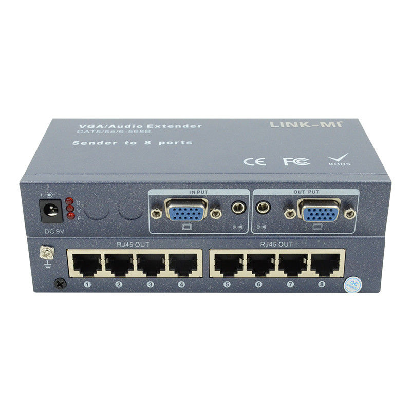 100m 200m 300m 1/8 VGA Splitter 1X8 Extender 1 à 8 Vidéo Audio Extender