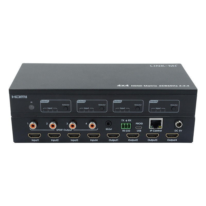 HDMI 4X4 4k Matrix Switcher 4K60Hz avec matrice AV audio SPDIF pour 4 écrans Ultra HD