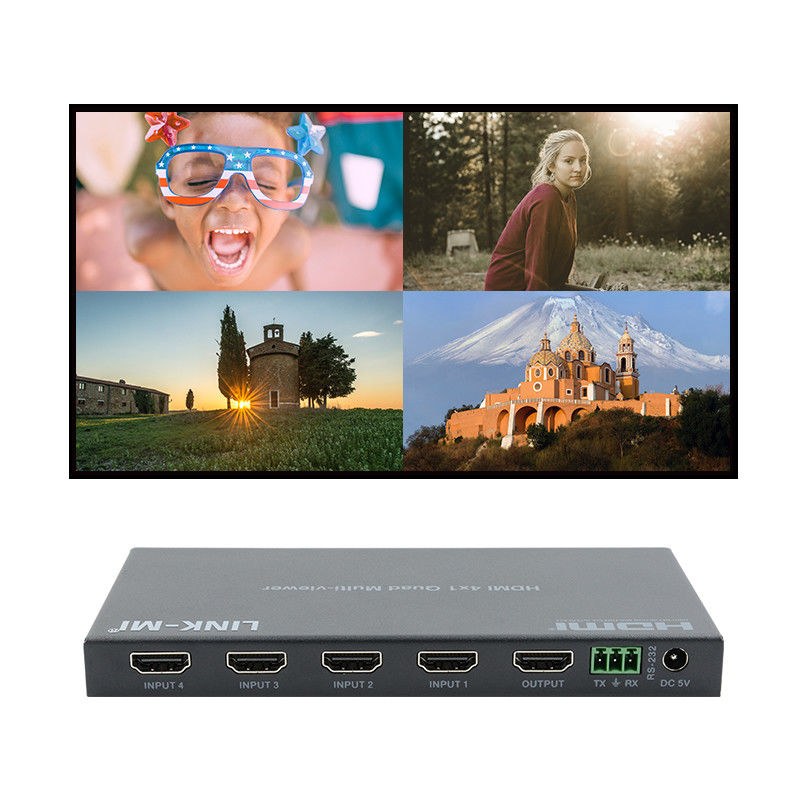 HDMI haute performance 4x1 Quad Multi Viewer HDMI 1.4b HDCP 1.4 et compatible avec le DVI