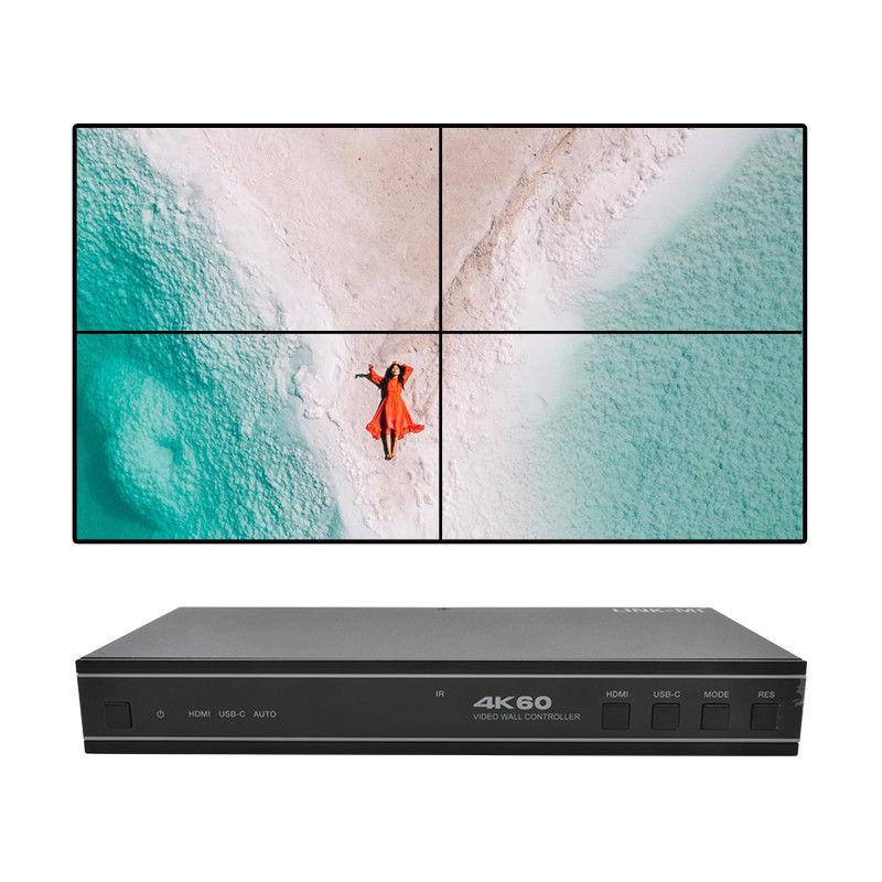 Contrôleur de mur vidéo HDMI 1X4 convivial avec entrée audio USB-C et support RS232