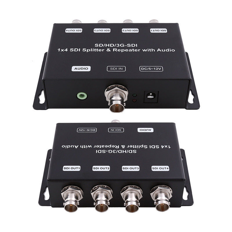Répéteur d'amplificateur de distribution HD/SD-SDI de 1 à 4 avec impédance de sortie audio de 75 ohms