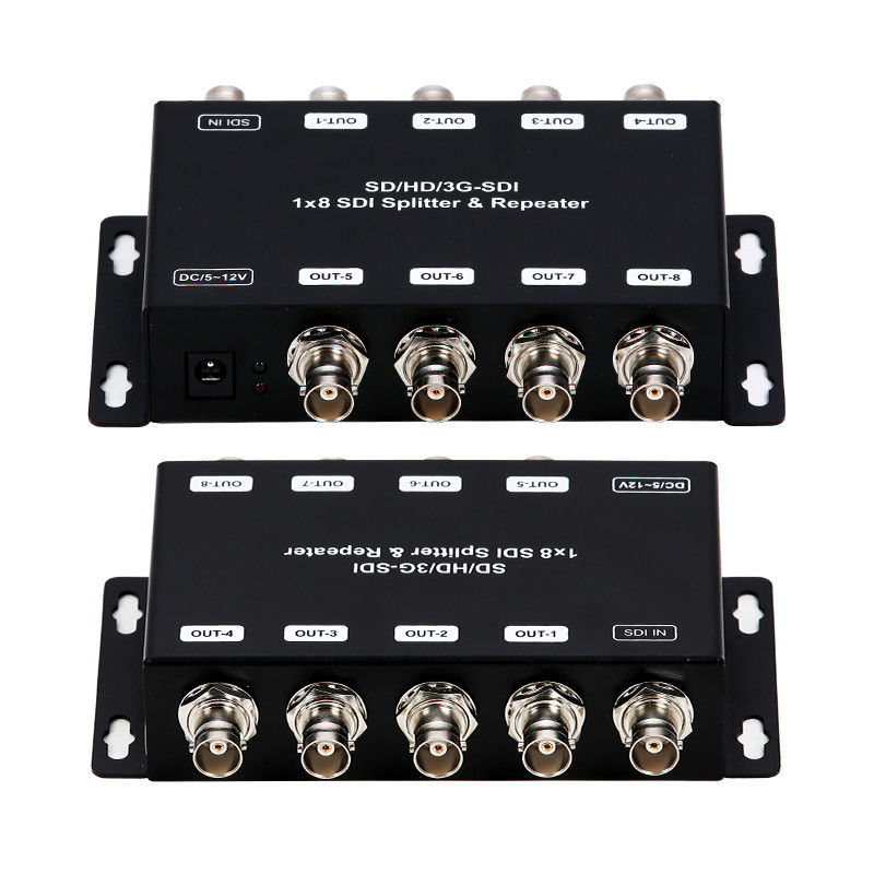 LM-SDI-108B Répéteur d'amplificateur de distribution SD/HD/3G-SDI de 1 à 8 avec impédance de 75 ohms