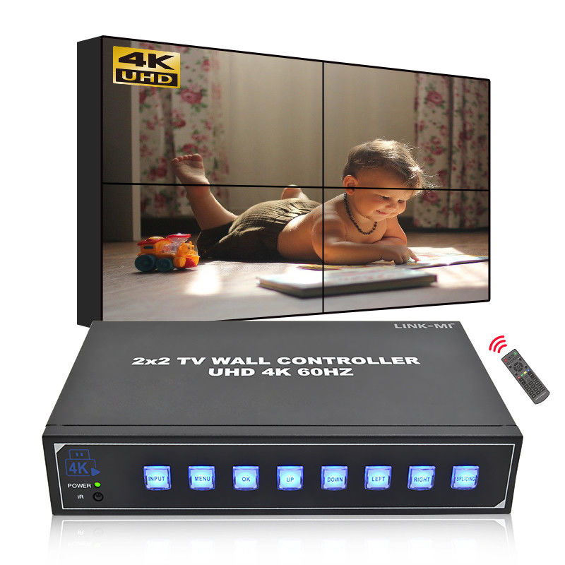 4 téléviseurs Processeur de paroi vidéo 4K Prend en charge la rotation de 180° Max 3840*2160 Résolution d'entrée 60Hz