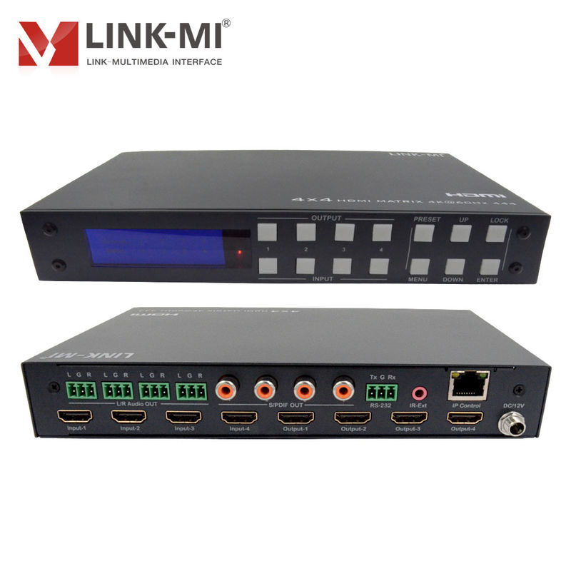 4K 4x4 HDMI Matrice HDMI 2.0b Matrice avec prise en charge de l'espace couleur HDCP 2.2 et DCI-P3/Rec.2020