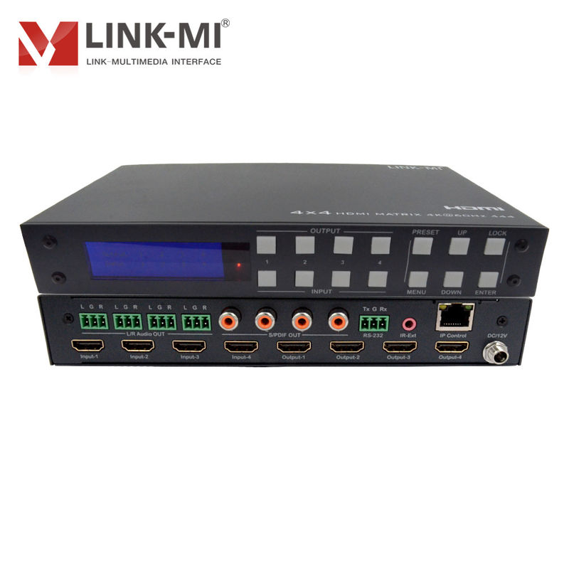 4K 4x4 HDMI Matrice HDMI 2.0b Matrice avec prise en charge de l'espace couleur HDCP 2.2 et DCI-P3/Rec.2020